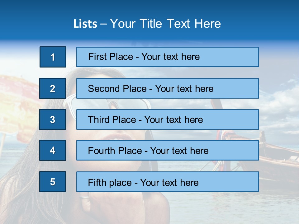 Woman Airplane Tropical PowerPoint Template
