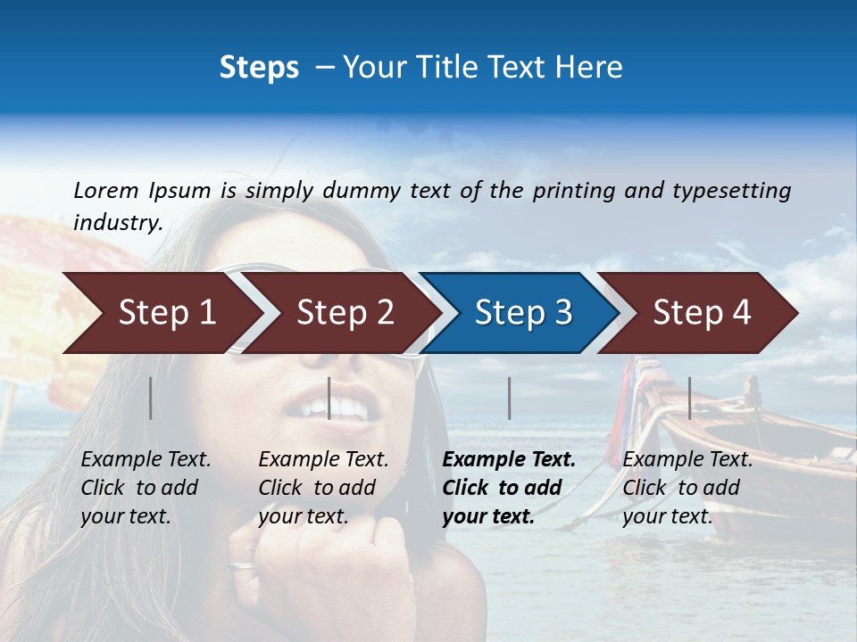 Woman Airplane Tropical PowerPoint Template