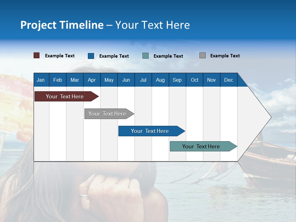 Woman Airplane Tropical PowerPoint Template