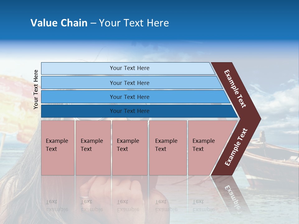 Woman Airplane Tropical PowerPoint Template