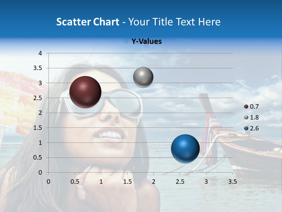 Woman Airplane Tropical PowerPoint Template