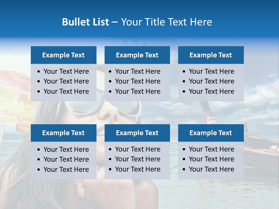 Woman Airplane Tropical PowerPoint Template