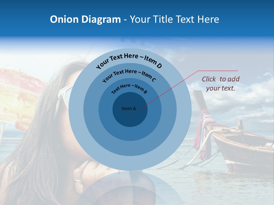 Woman Airplane Tropical PowerPoint Template