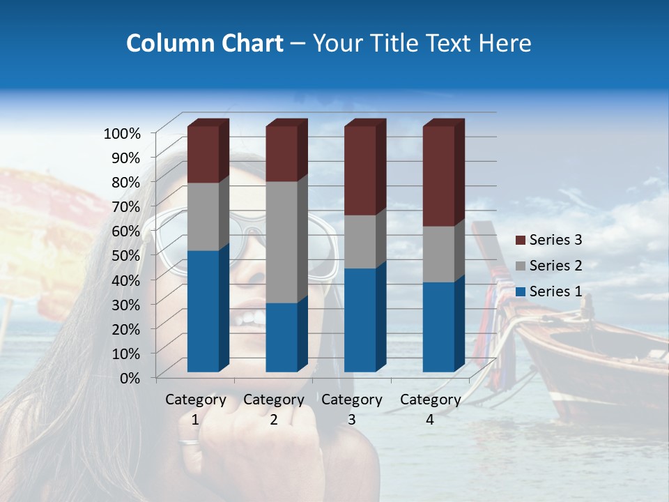 Woman Airplane Tropical PowerPoint Template