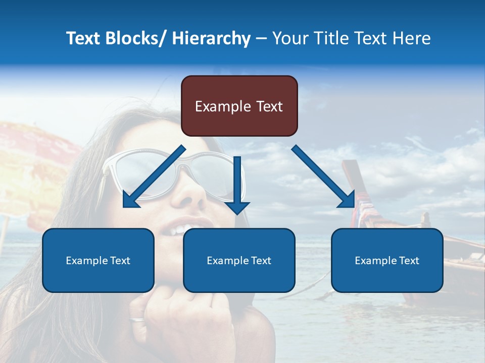 Woman Airplane Tropical PowerPoint Template