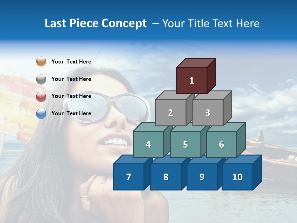 Woman Airplane Tropical PowerPoint Template