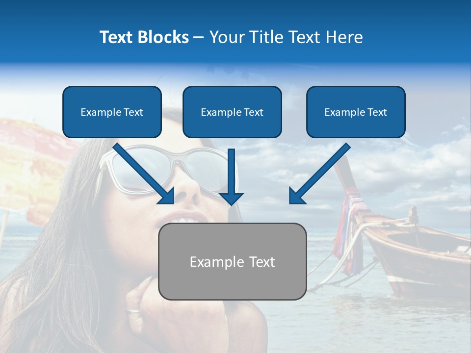 Woman Airplane Tropical PowerPoint Template