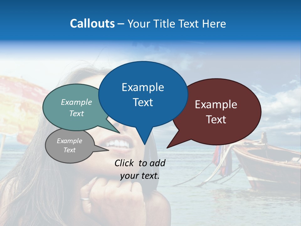 Woman Airplane Tropical PowerPoint Template