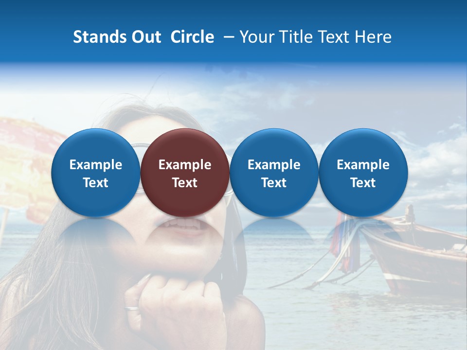 Woman Airplane Tropical PowerPoint Template
