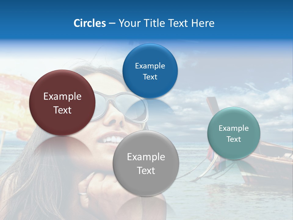 Woman Airplane Tropical PowerPoint Template