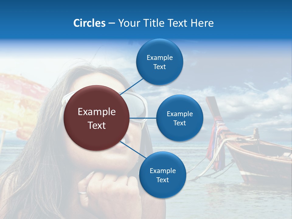 Woman Airplane Tropical PowerPoint Template