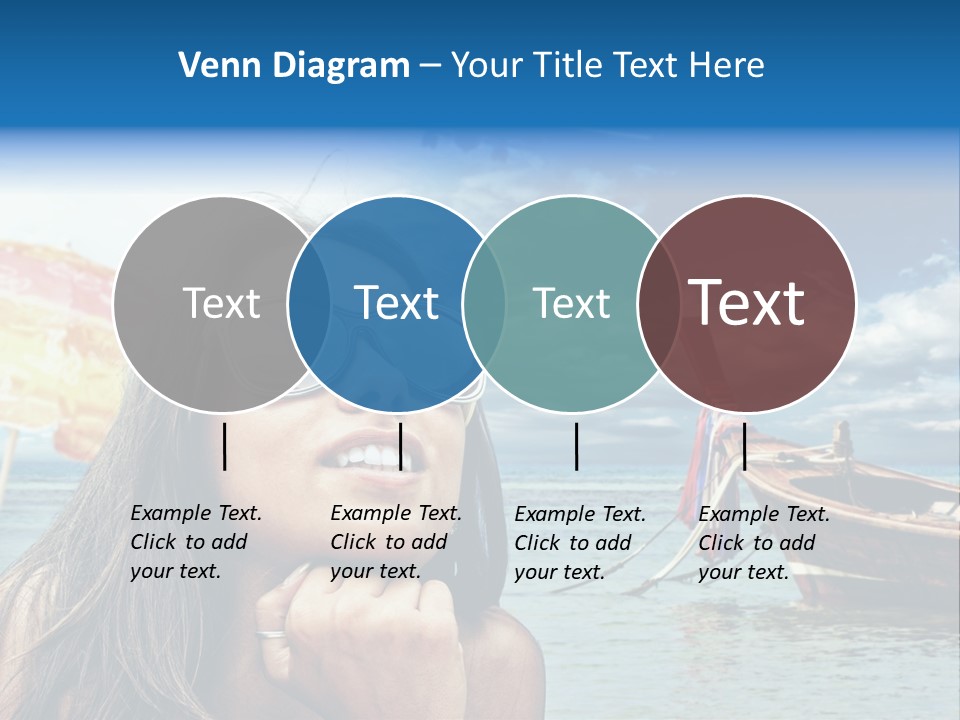 Woman Airplane Tropical PowerPoint Template