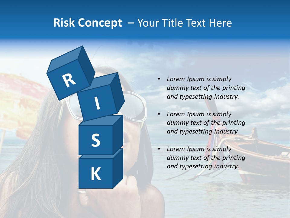 Woman Airplane Tropical PowerPoint Template