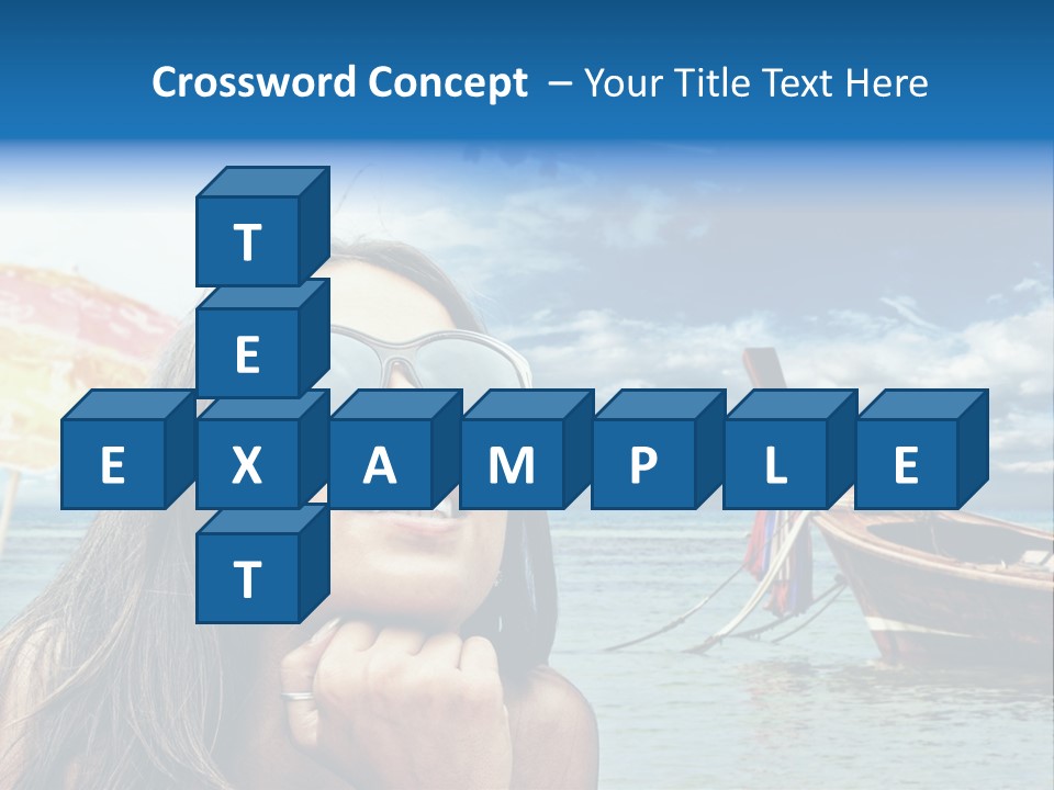 Woman Airplane Tropical PowerPoint Template