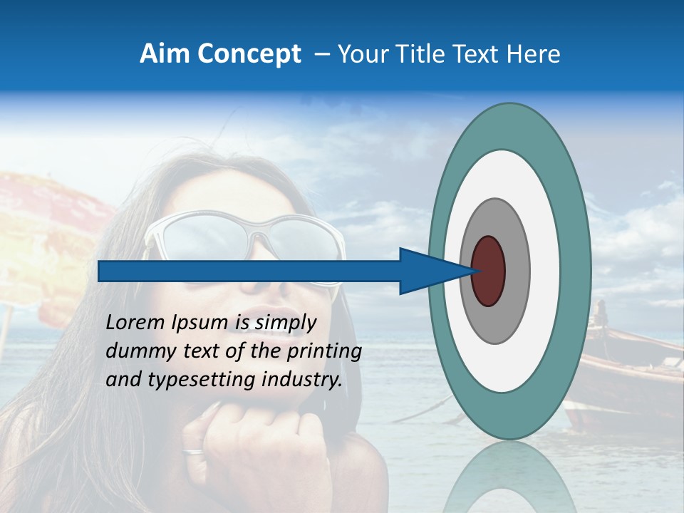 Woman Airplane Tropical PowerPoint Template