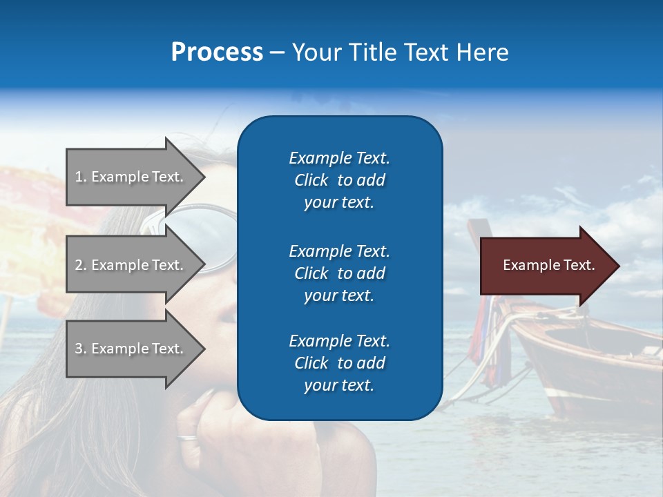 Woman Airplane Tropical PowerPoint Template