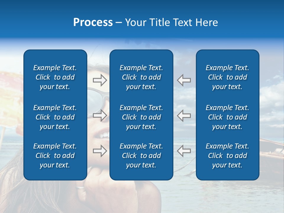Woman Airplane Tropical PowerPoint Template