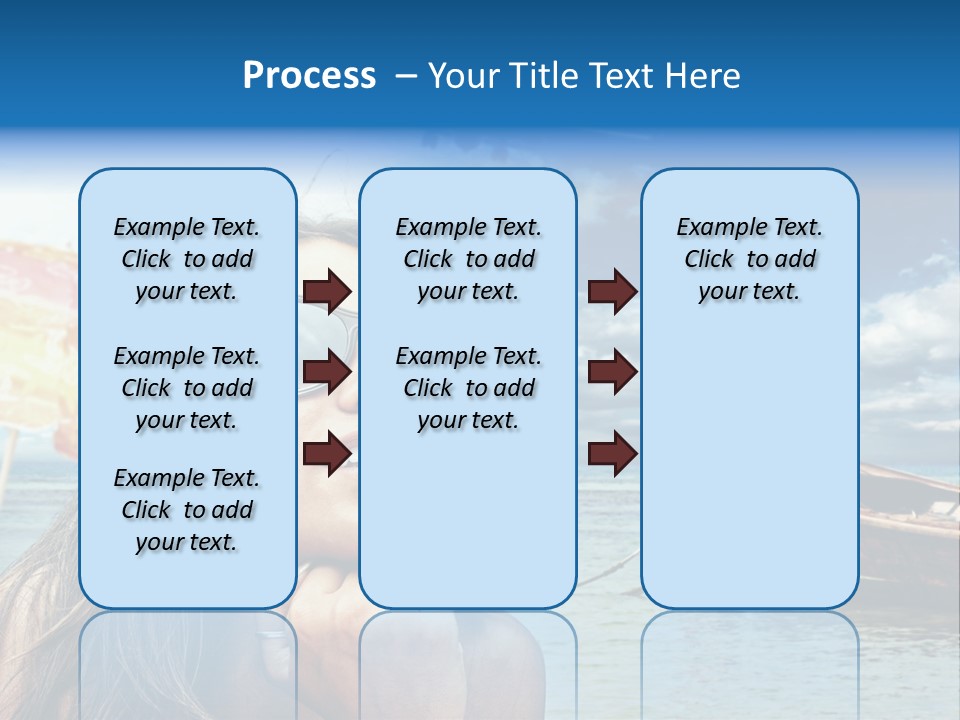 Woman Airplane Tropical PowerPoint Template