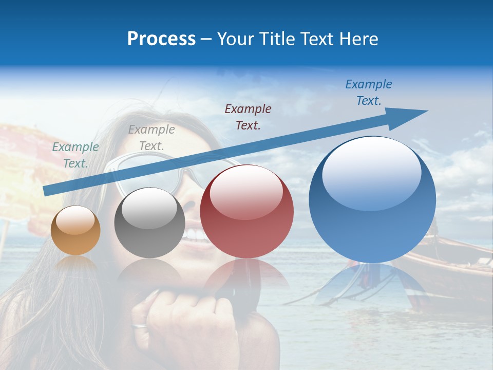 Woman Airplane Tropical PowerPoint Template