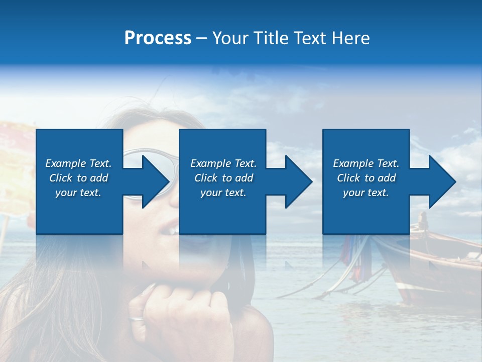 Woman Airplane Tropical PowerPoint Template