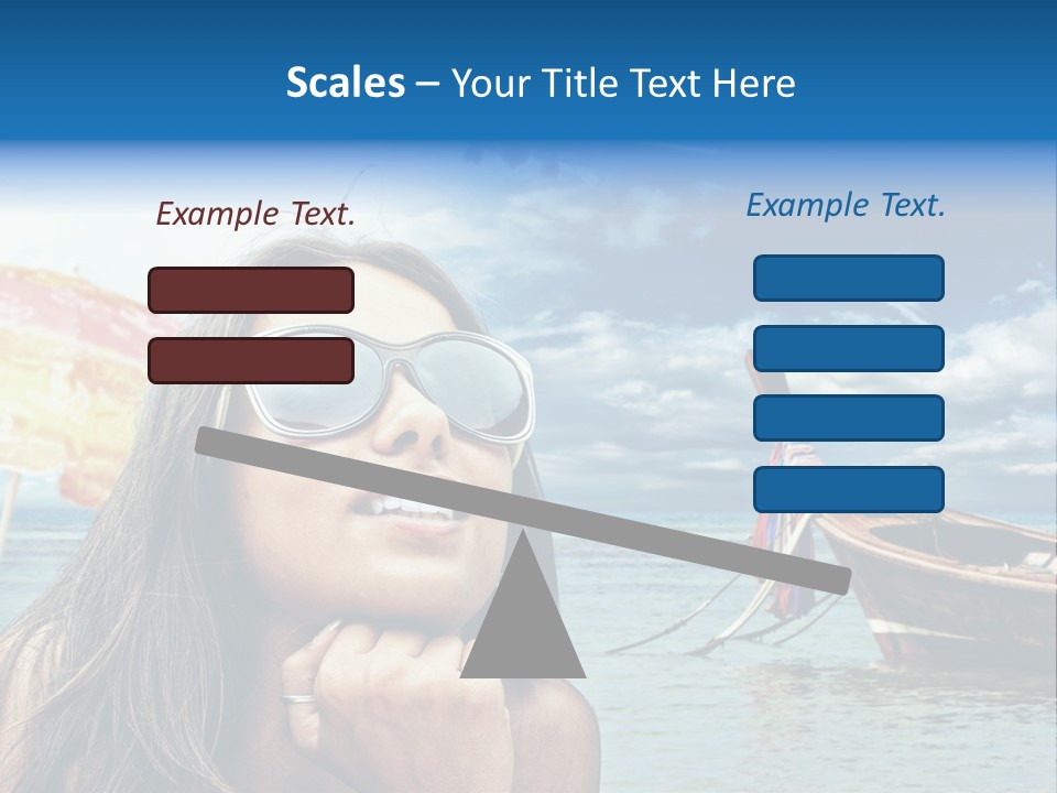 Woman Airplane Tropical PowerPoint Template