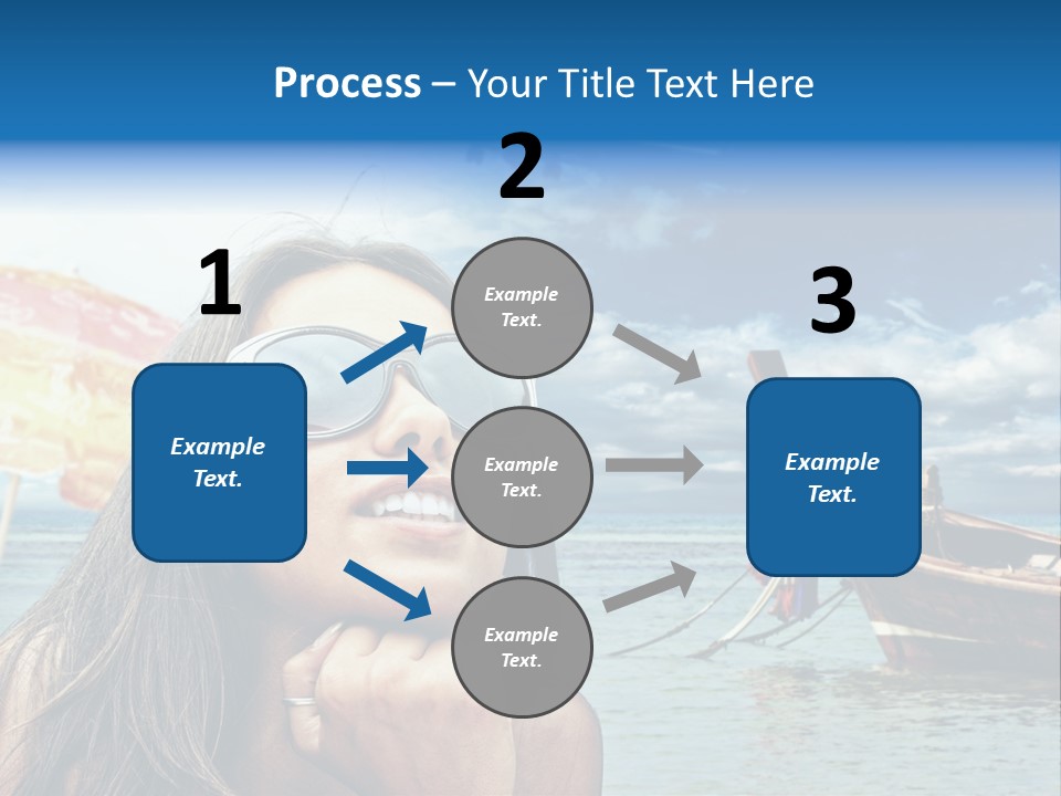Woman Airplane Tropical PowerPoint Template