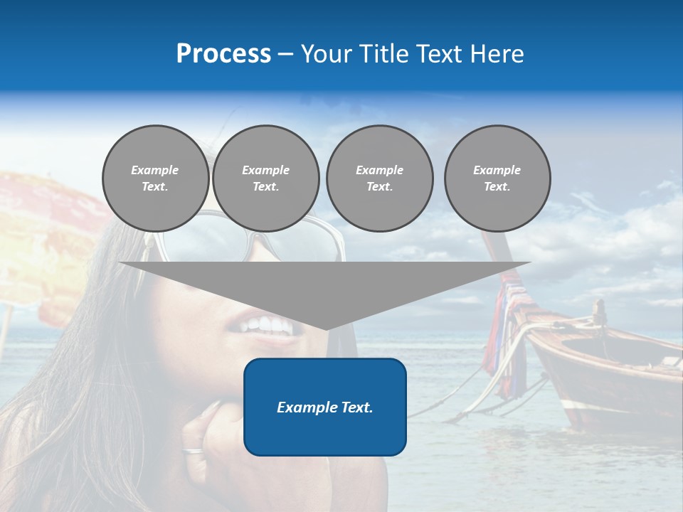 Woman Airplane Tropical PowerPoint Template