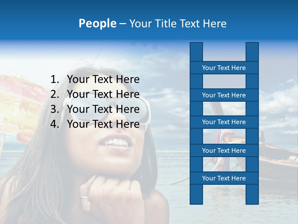 Woman Airplane Tropical PowerPoint Template