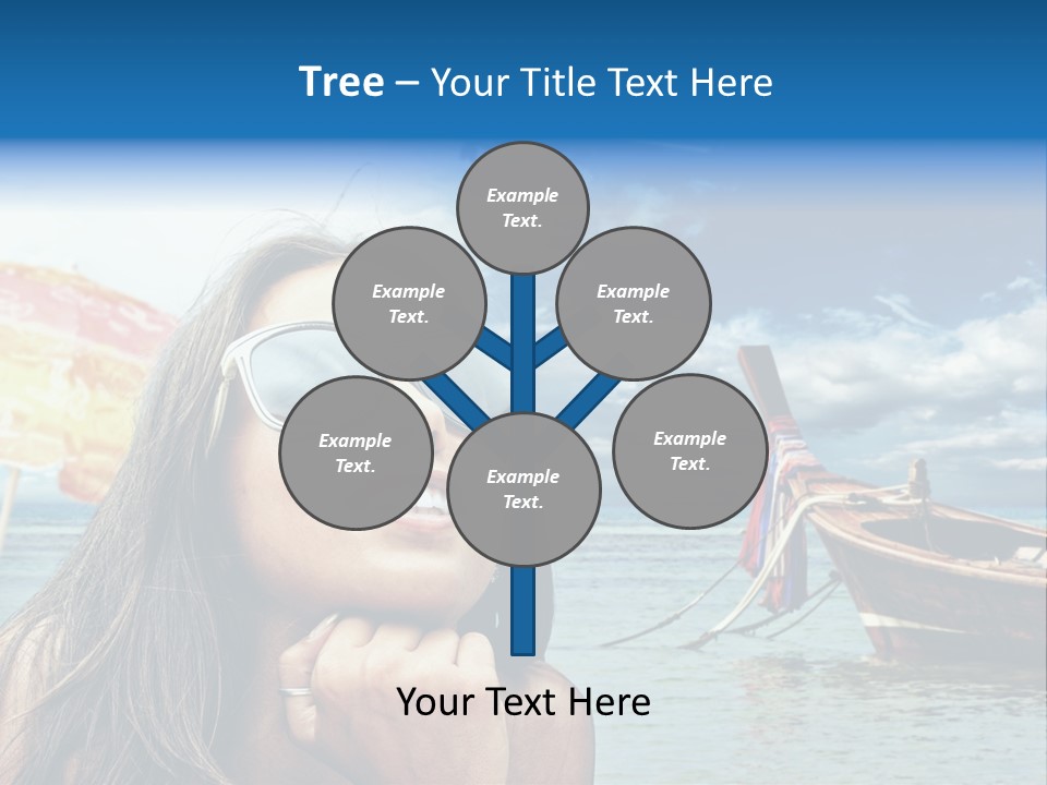 Woman Airplane Tropical PowerPoint Template