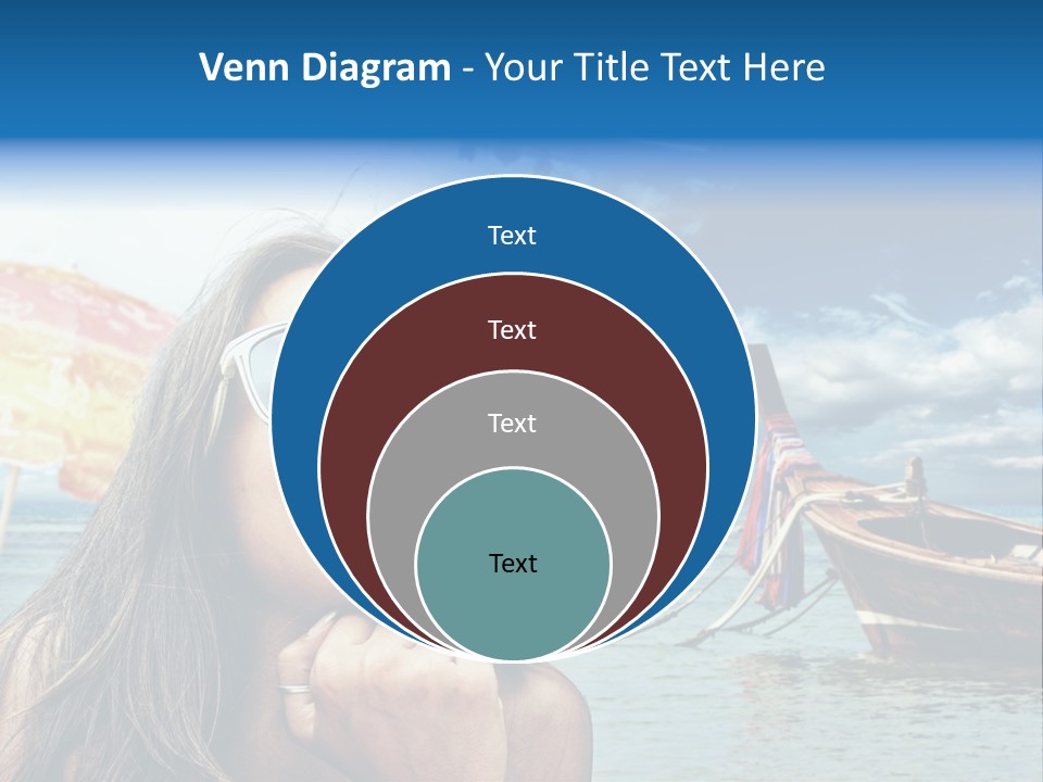 Woman Airplane Tropical PowerPoint Template
