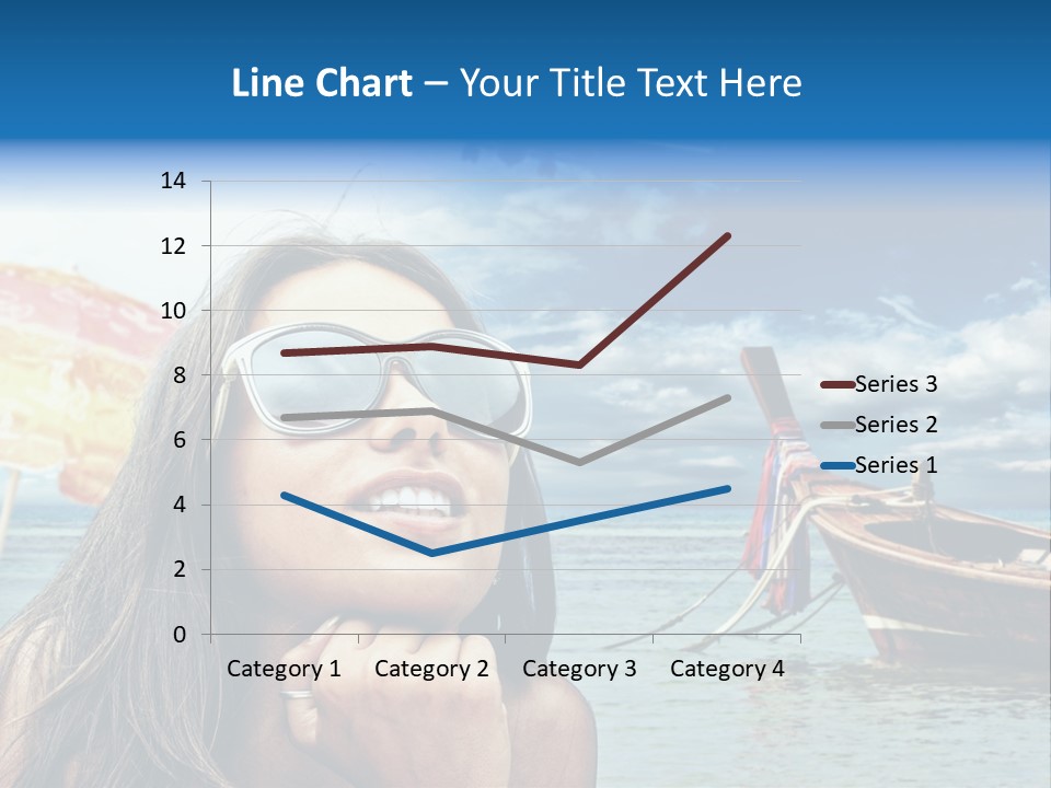 Woman Airplane Tropical PowerPoint Template