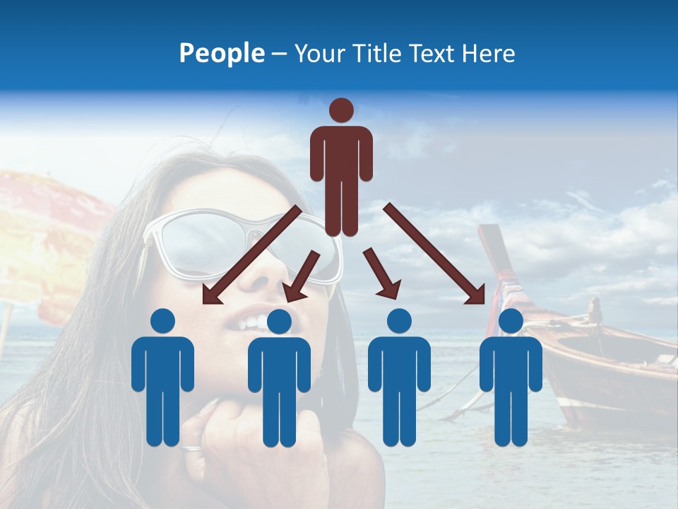 Woman Airplane Tropical PowerPoint Template