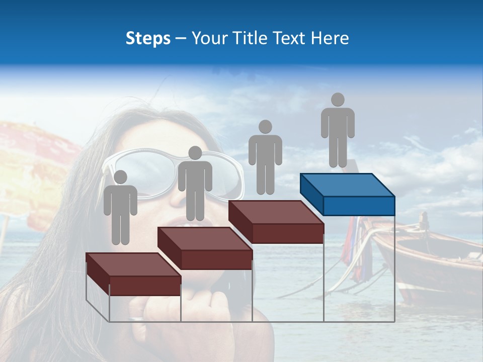 Woman Airplane Tropical PowerPoint Template