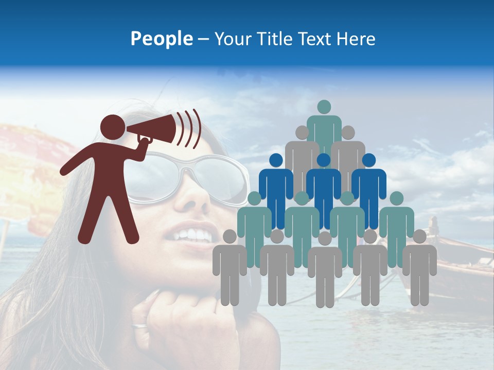 Woman Airplane Tropical PowerPoint Template