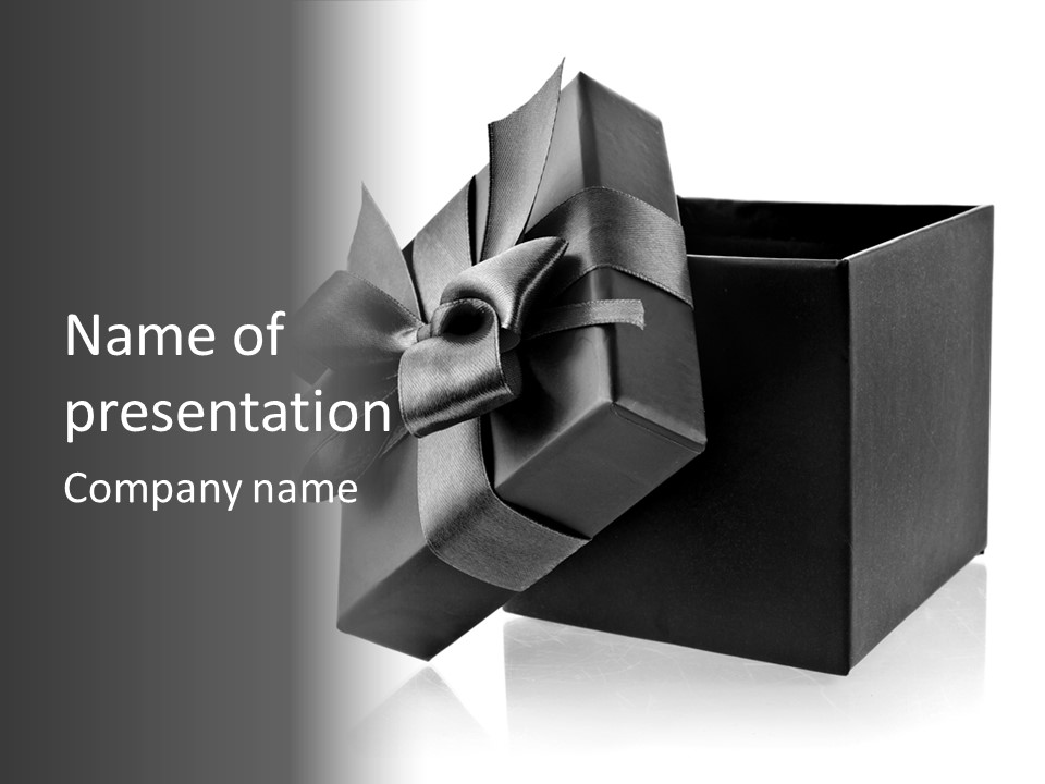 Ribbon Decoration Cardboard PowerPoint Template