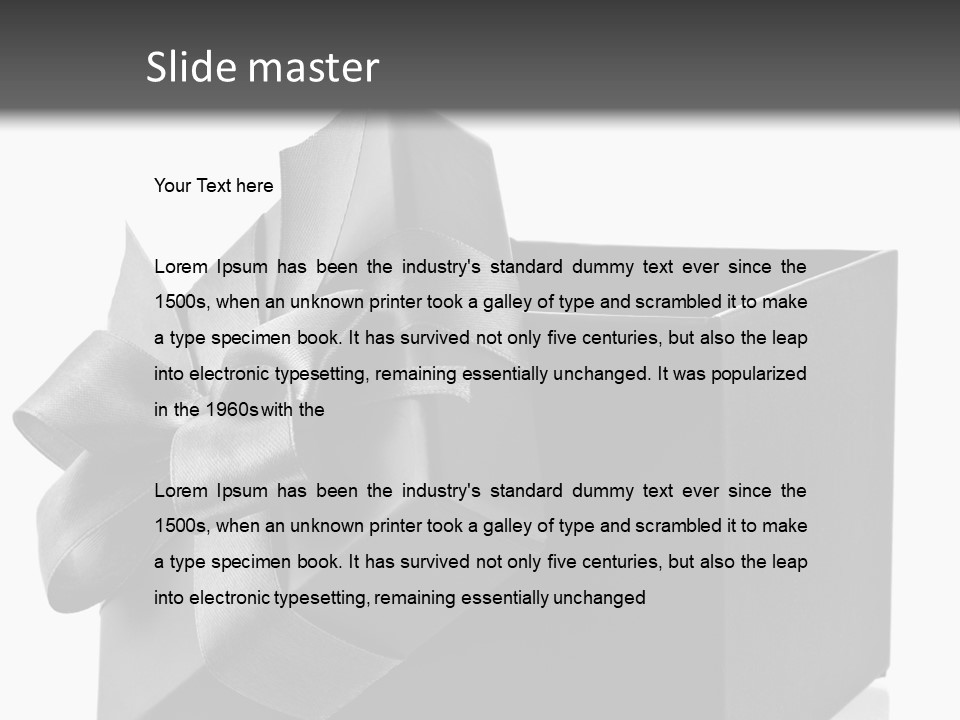 Ribbon Decoration Cardboard PowerPoint Template