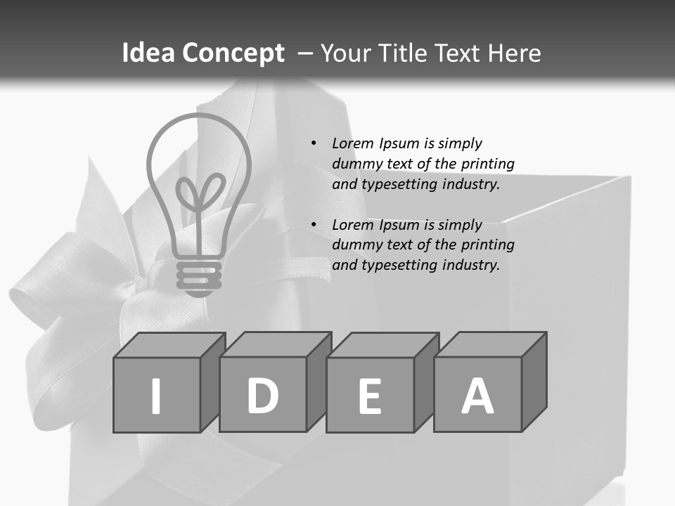 Ribbon Decoration Cardboard PowerPoint Template