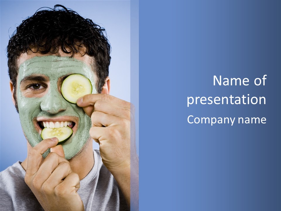 Vertical Happy Mask PowerPoint Template