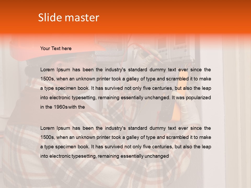 Panel Copper Crafts Person PowerPoint Template