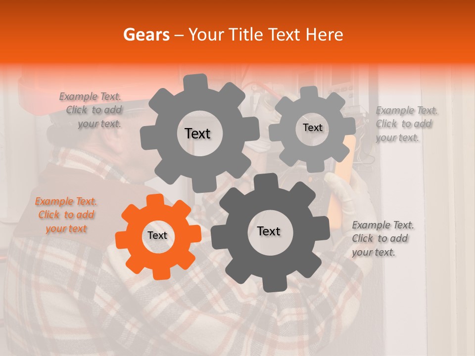 Panel Copper Crafts Person PowerPoint Template