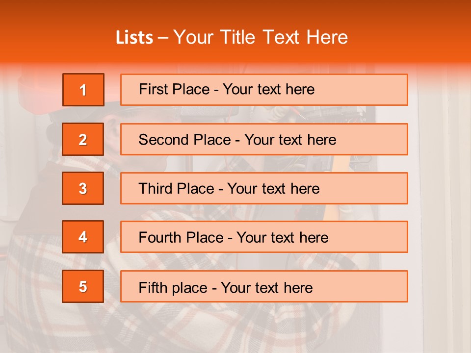 Panel Copper Crafts Person PowerPoint Template