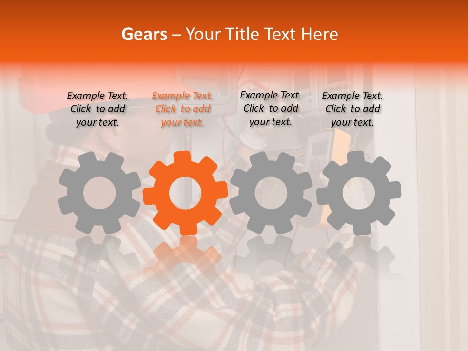 Panel Copper Crafts Person PowerPoint Template