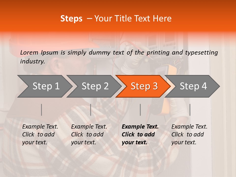Panel Copper Crafts Person PowerPoint Template