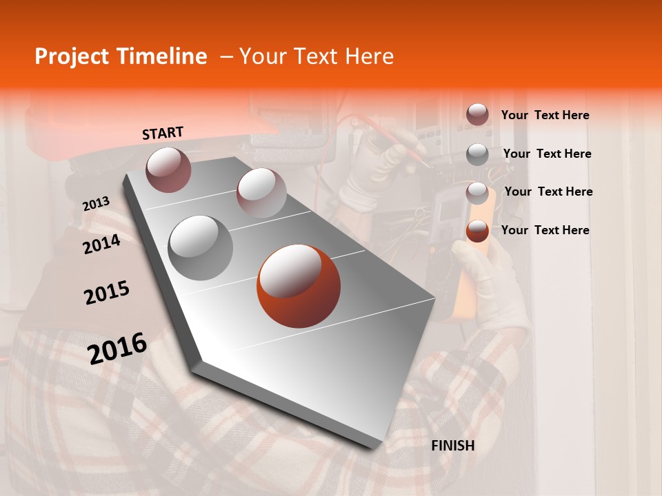 Panel Copper Crafts Person PowerPoint Template