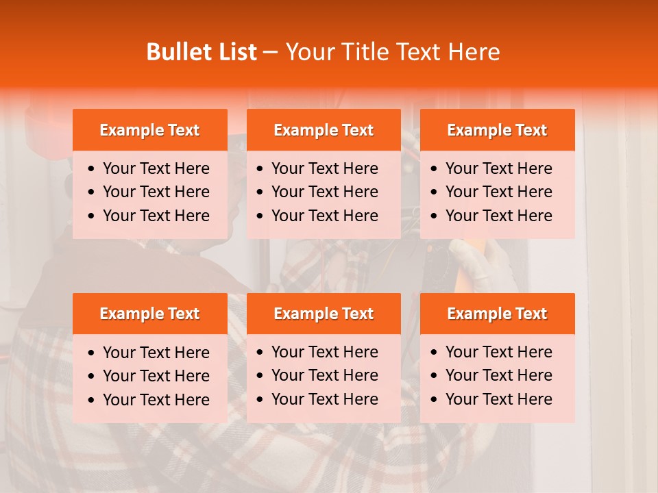 Panel Copper Crafts Person PowerPoint Template