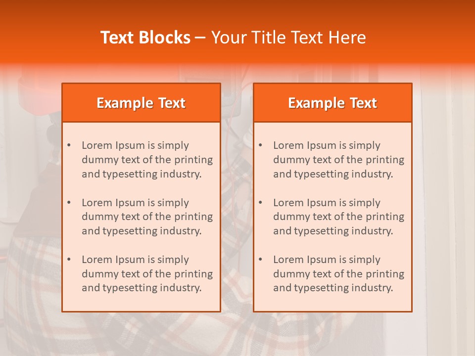 Panel Copper Crafts Person PowerPoint Template
