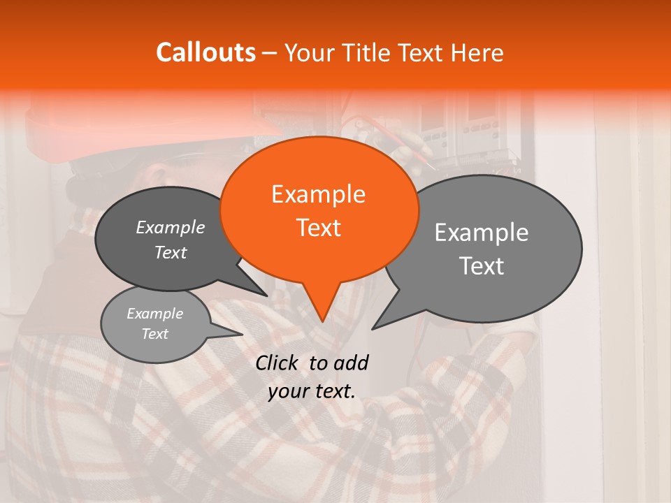 Panel Copper Crafts Person PowerPoint Template