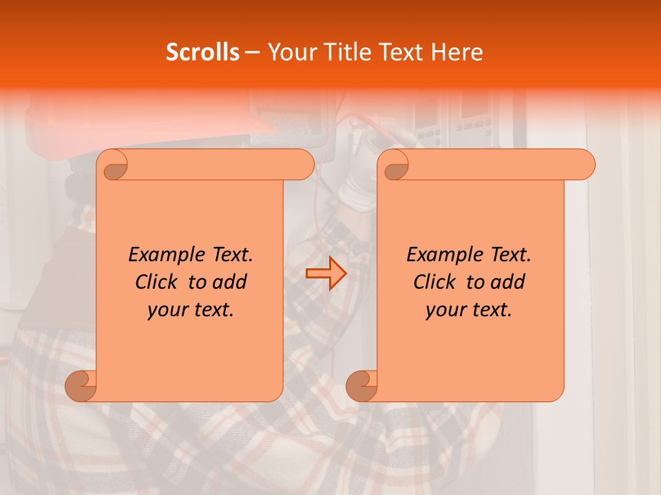 Panel Copper Crafts Person PowerPoint Template