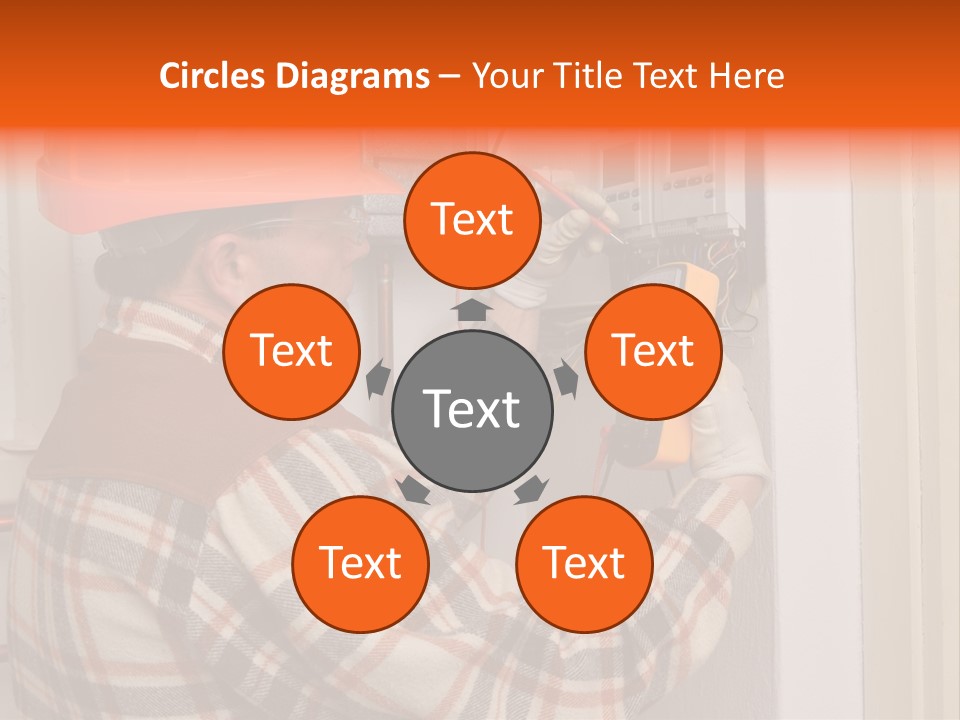 Panel Copper Crafts Person PowerPoint Template