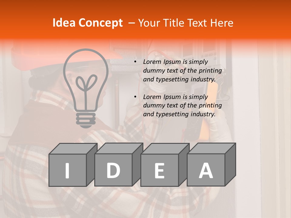 Panel Copper Crafts Person PowerPoint Template